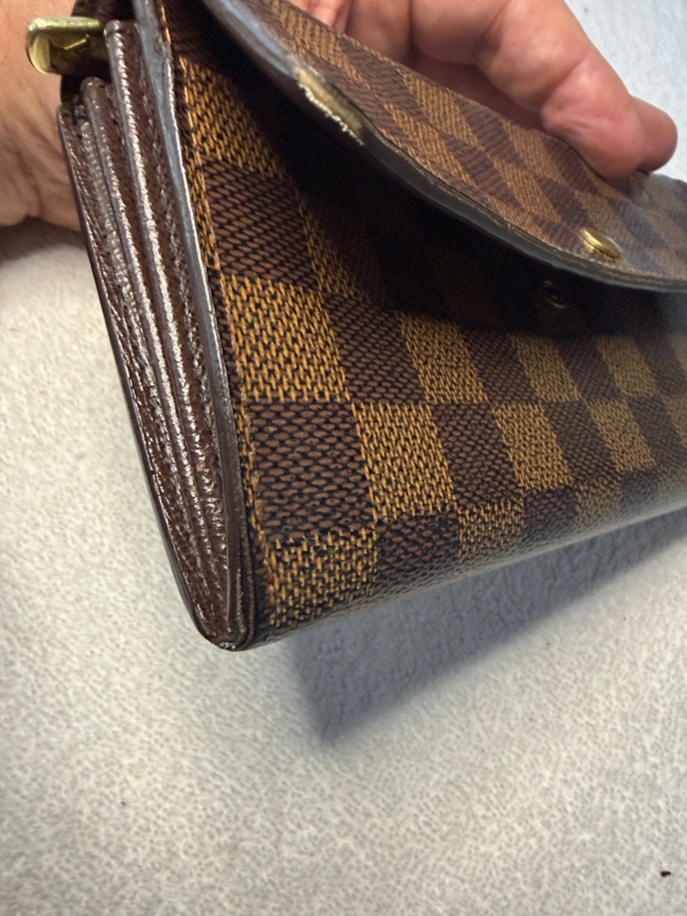 Louis Vuitton Sarah Wallet Damier Ebene Canvas Brown Long Envelope Flap - Picture 15 of 16